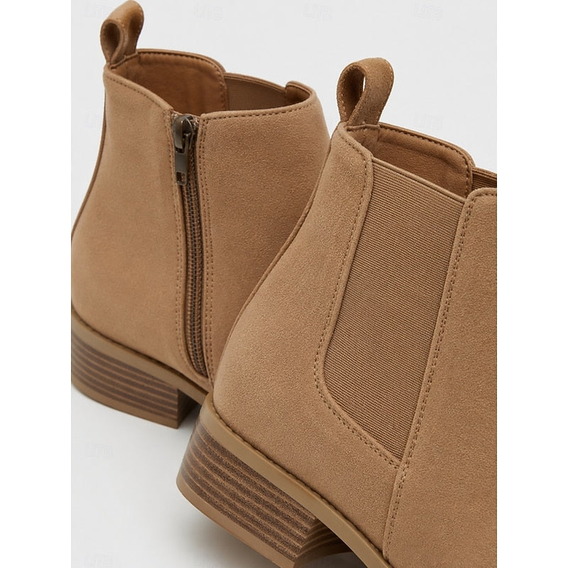 Women's Side Zip Pointed Toe Low Heel Ankle Booties