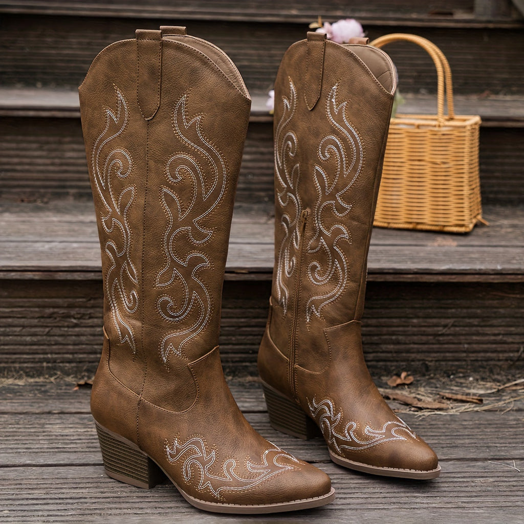 Women's Slouchy Shaft Wide Calf Western Boots