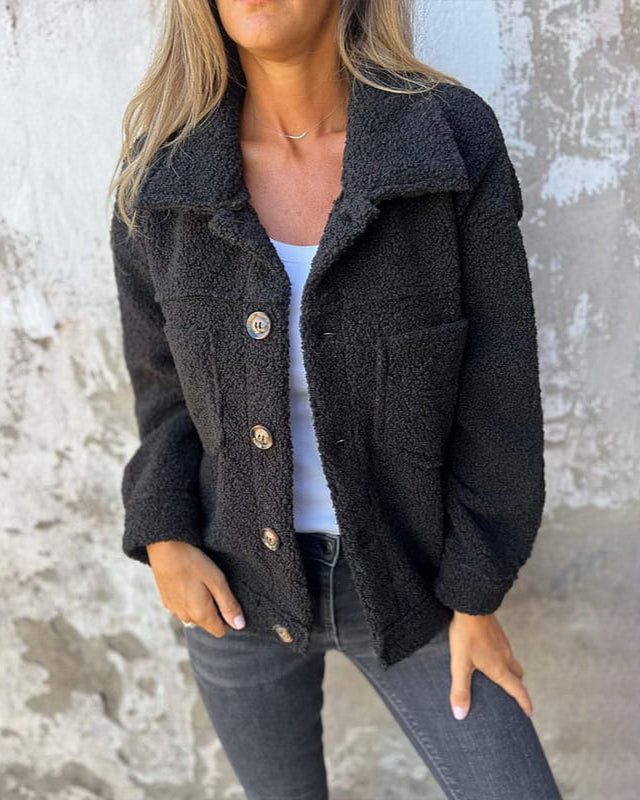 Women's Chest Pocket Padded Button-Up Coat