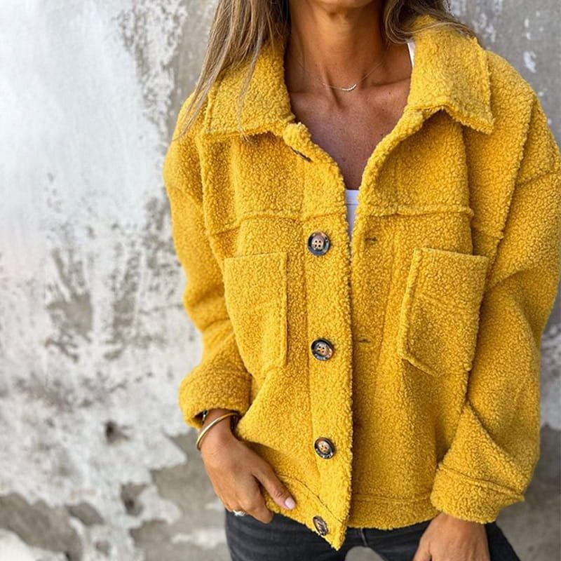 Women's Chest Pocket Padded Button-Up Coat
