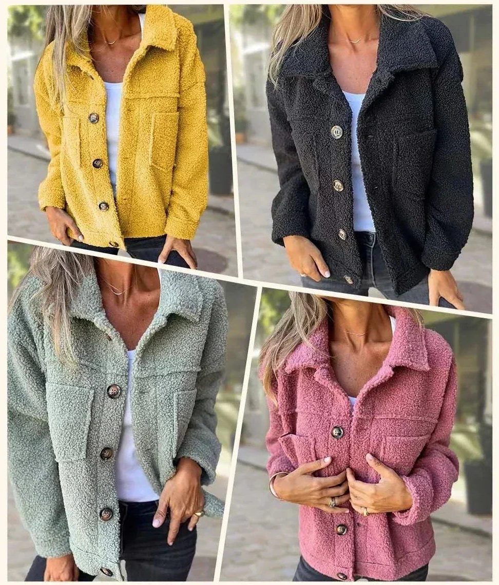Women's Chest Pocket Padded Button-Up Coat