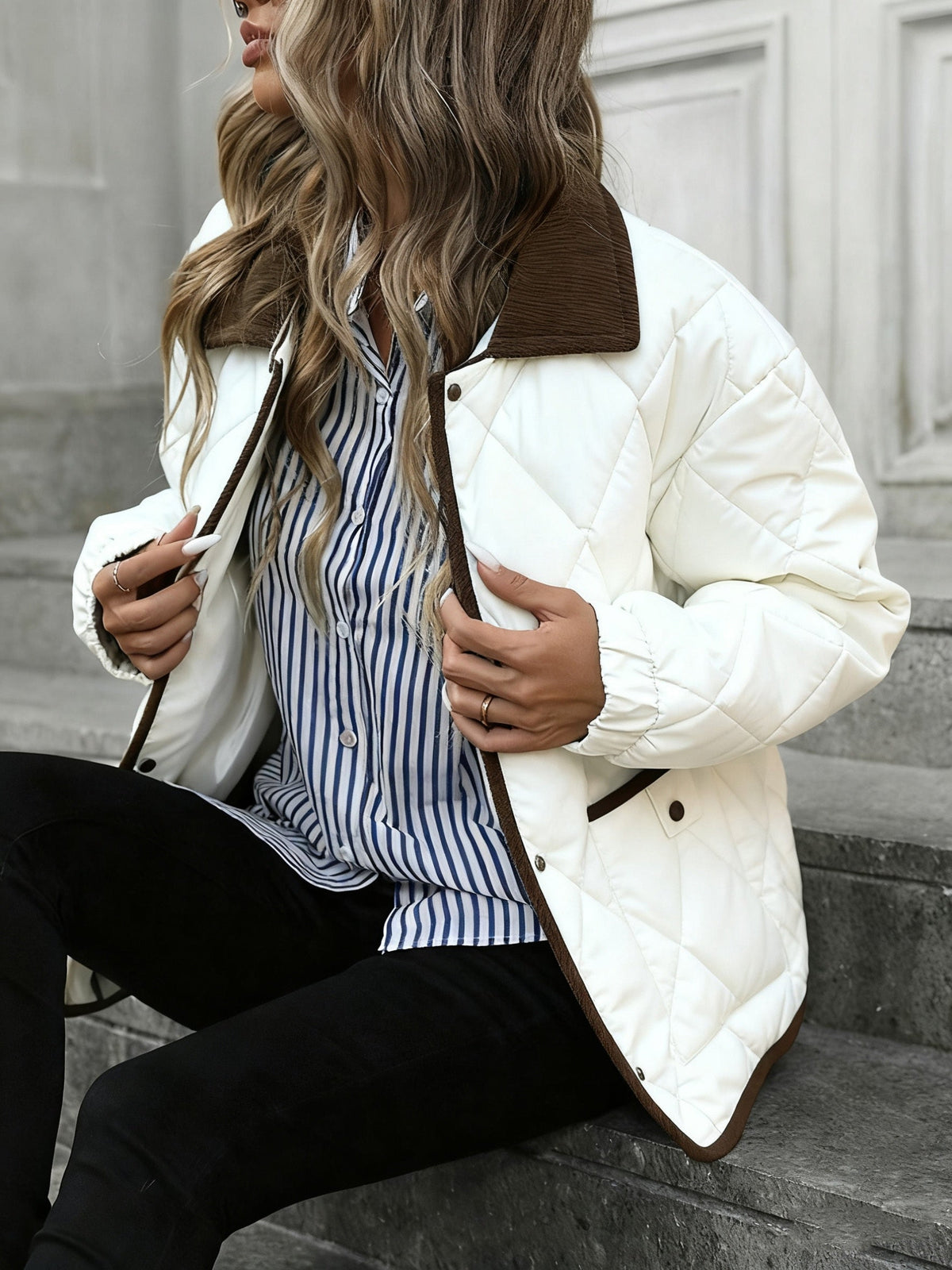 Women's Diamond Quilted Padded Coat