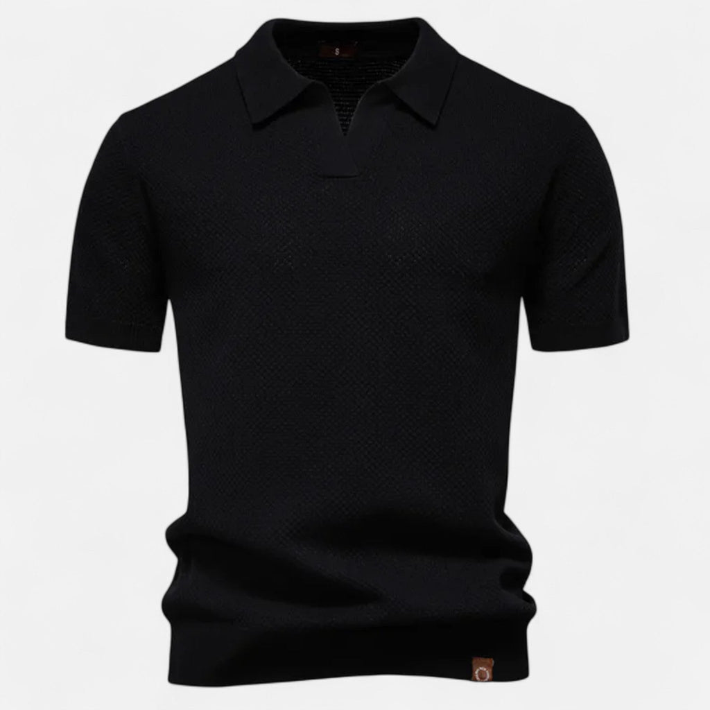 Men's Breathable Wool Pineapple Pattern Polo Shirt