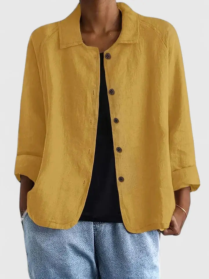 Women's Cotton Button-Front Layering Shirt Jacket