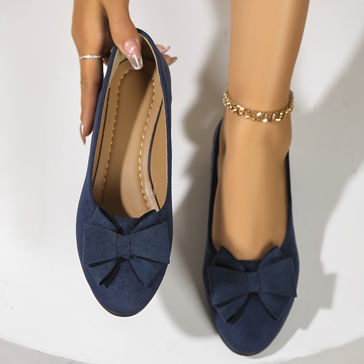 Women's Orthopedic Ballet Flats with Bow Detail