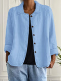 Women's Relaxed Button-Up Lightweight Everyday Jacket