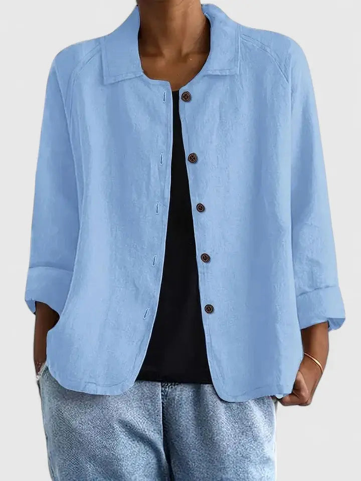 Women's Cotton Button-Front Layering Shirt Jacket