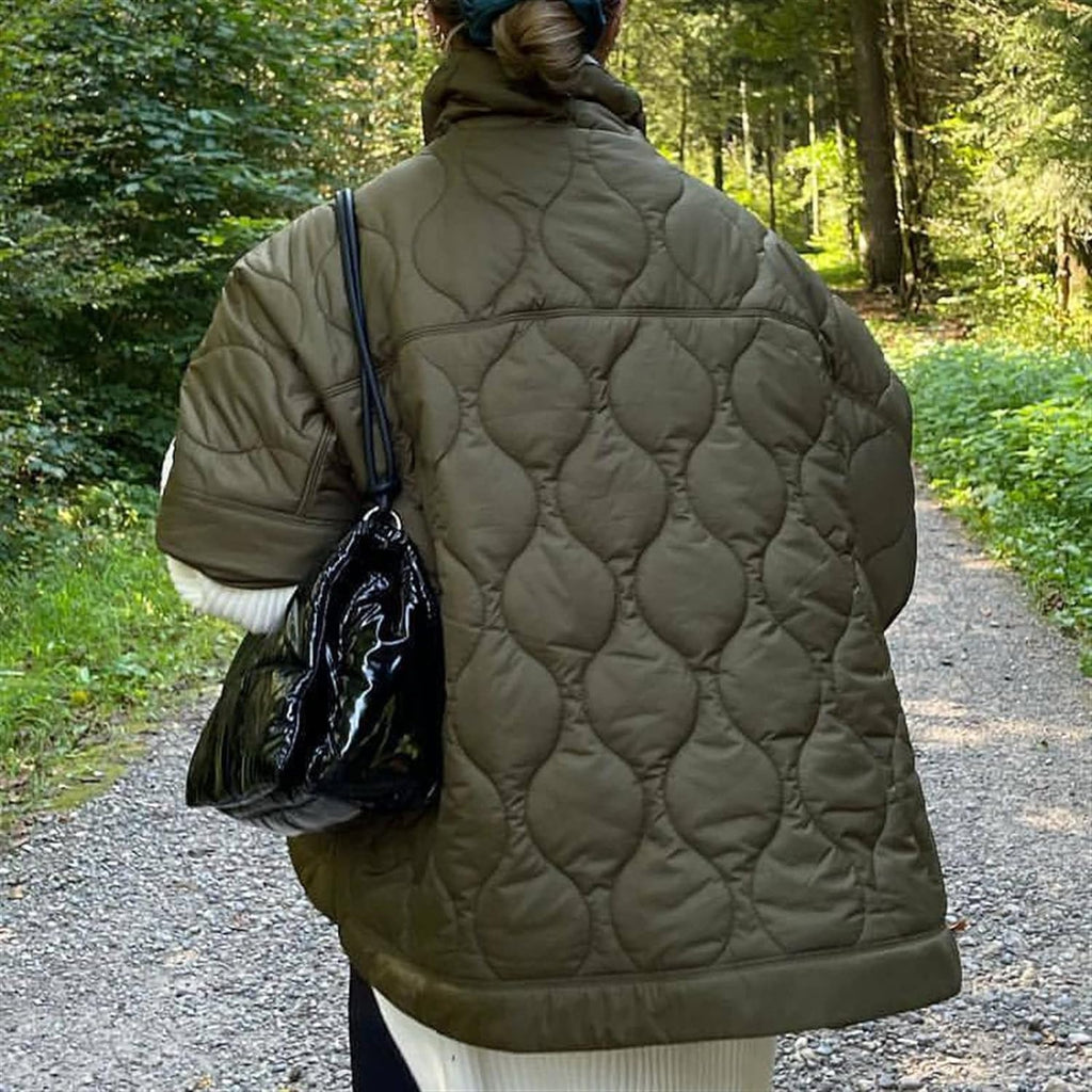 Women's Oversized Padded Quilted Cape Coat