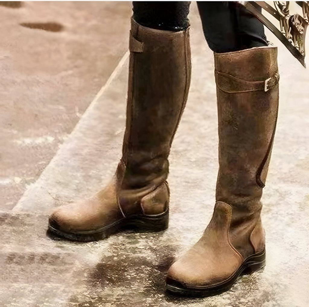 Women's Leather Riding Boots with Grippy Non-Slip Sole