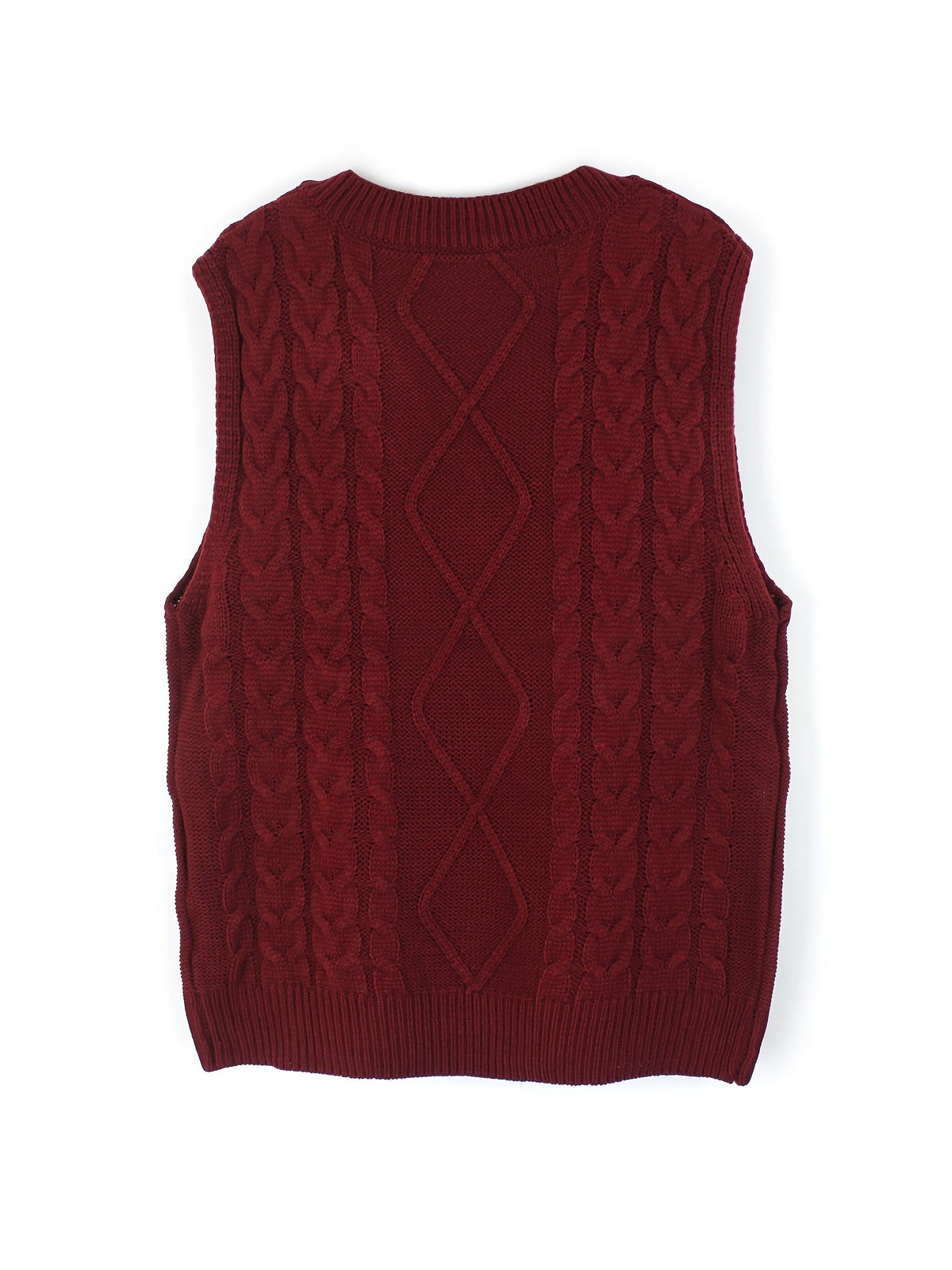 Women's V-Neck Cable Knit Sleeveless Sweater Vest
