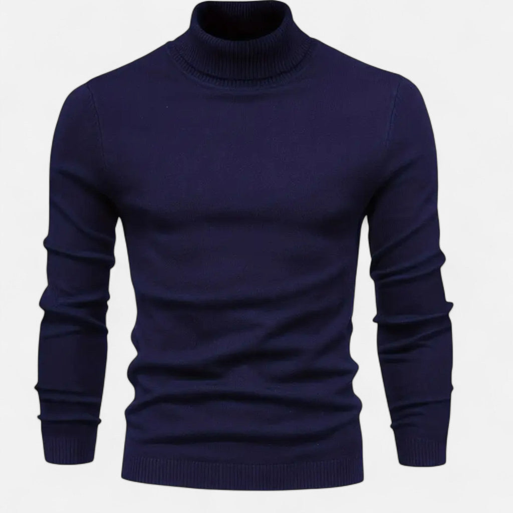 Men's Lapel Neckline Wool Blend Knit Pullover
