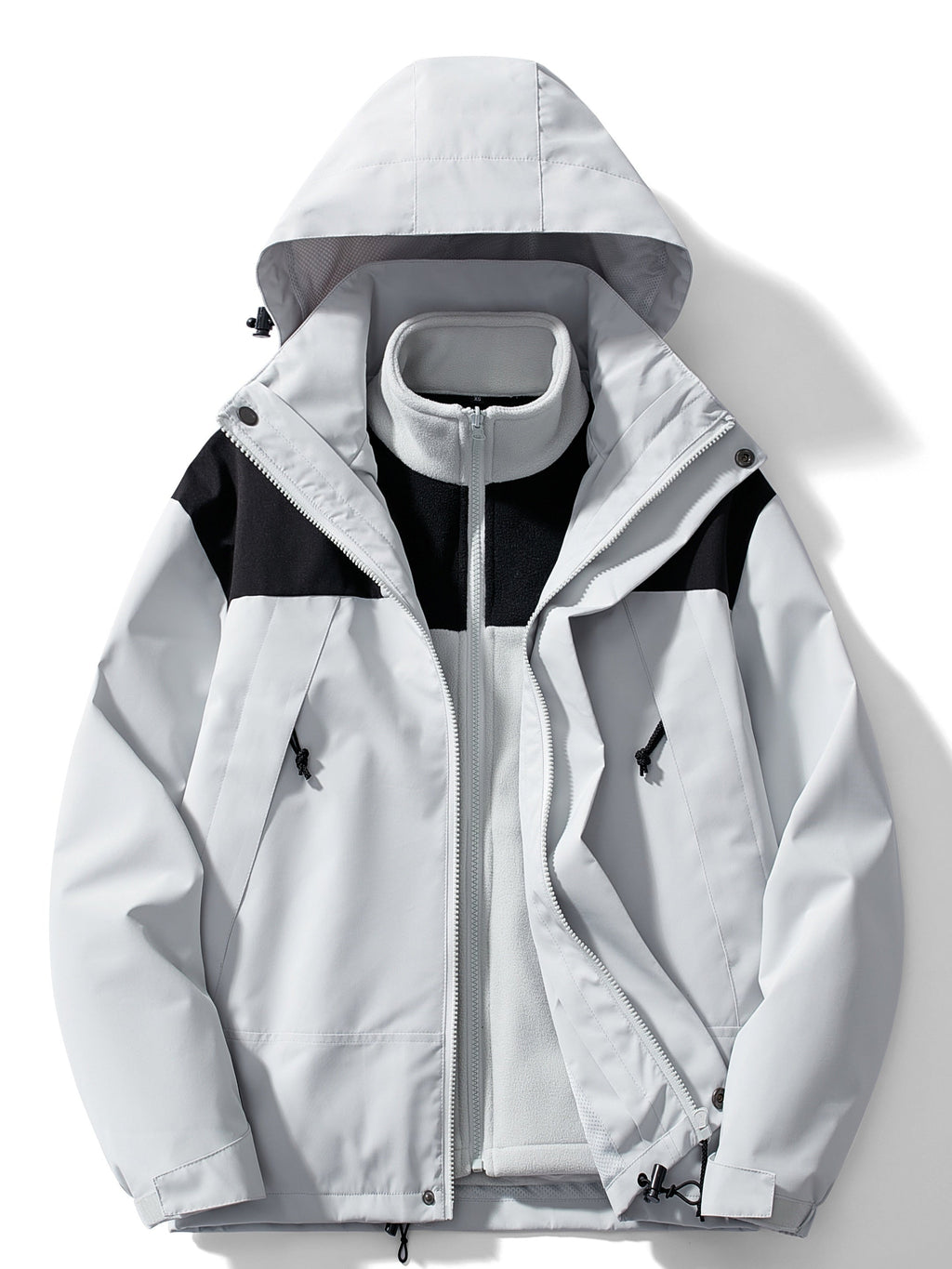 Men's Hooded Three-in-One Jacket with Detachable Liner