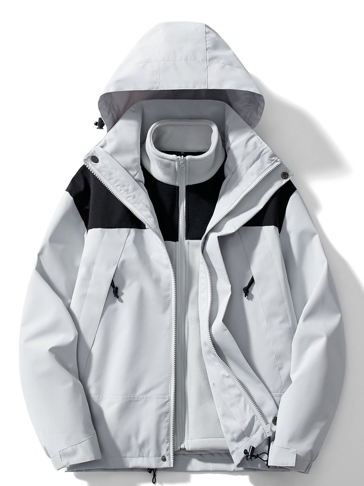 Men's Hooded Three-in-One Jacket with Detachable Liner