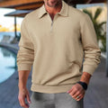 Men's Smart Casual Textured Half-Zip Pullover Top