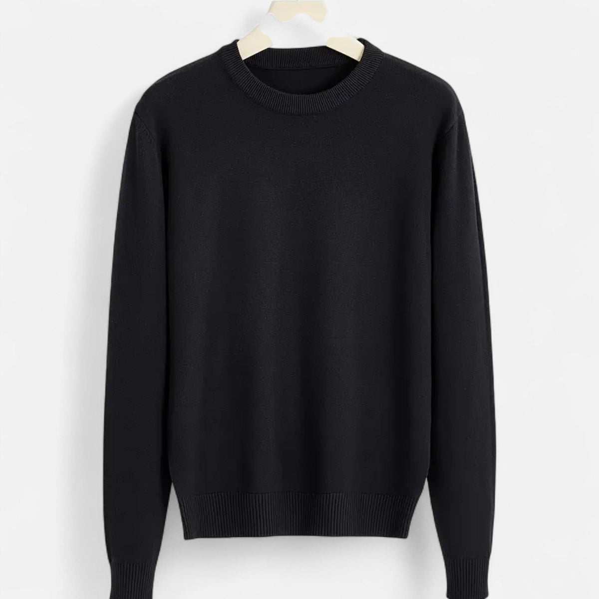 Men's Tailored Slim Ribbed Crew Neck Knit Pullover