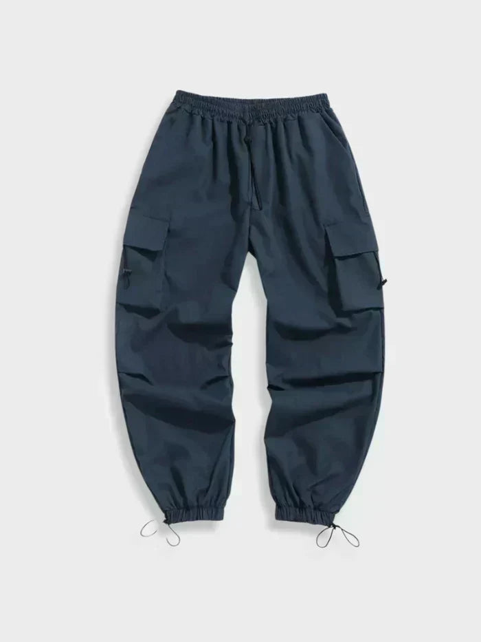 Men's Baggy Elastic Waist Utility Pocket Cargo Pants