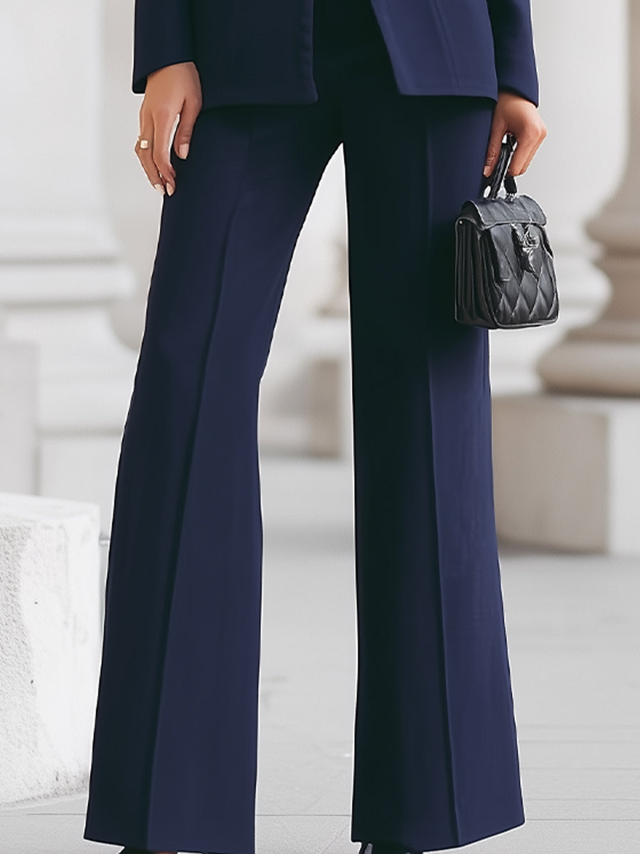 Women's High Collar Tailored Blazer Pantsuit