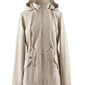 Women's Light Hooded Coat with Drawstring Waist