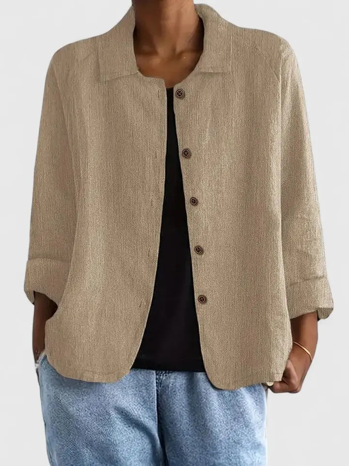 Women's Cotton Button-Front Layering Shirt Jacket
