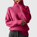 Women's Ribbed Roll Neck Pullover with Timeless Style