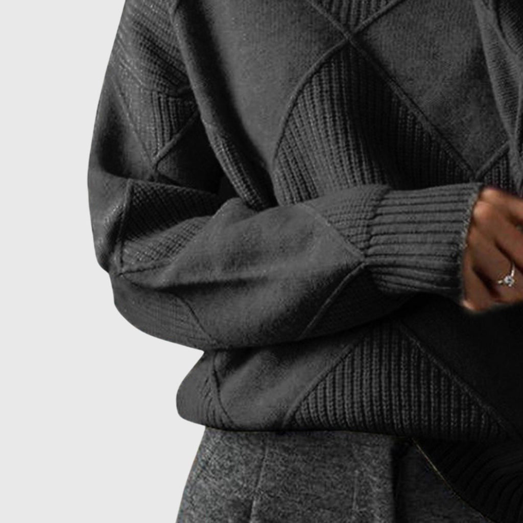 Women's Ribbed Roll Neck Pullover with Timeless Style