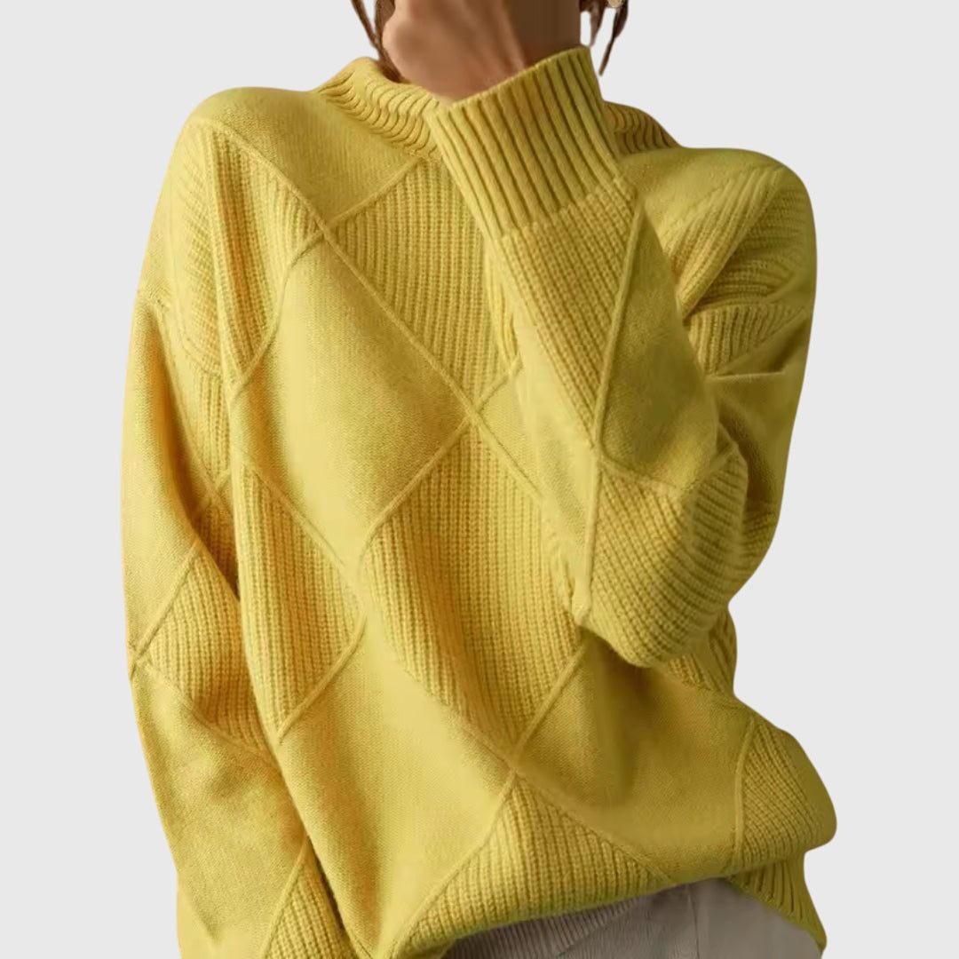 Women's Ribbed Roll Neck Pullover with Timeless Style
