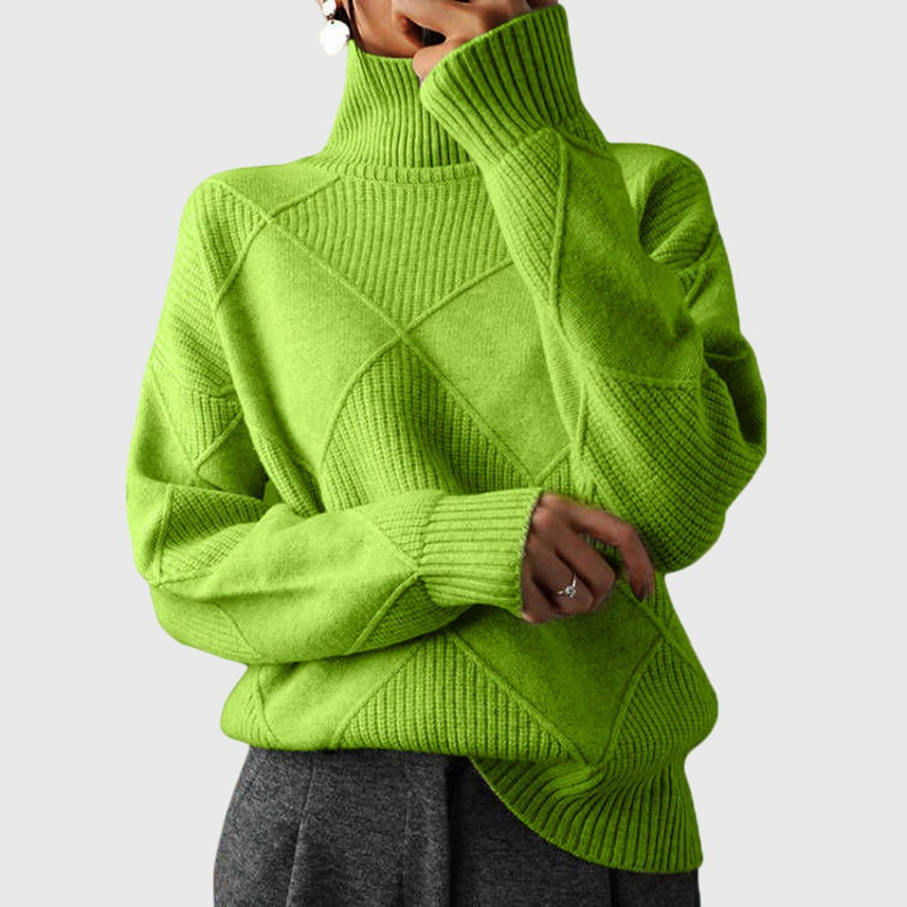 Women's Ribbed Roll Neck Pullover with Timeless Style