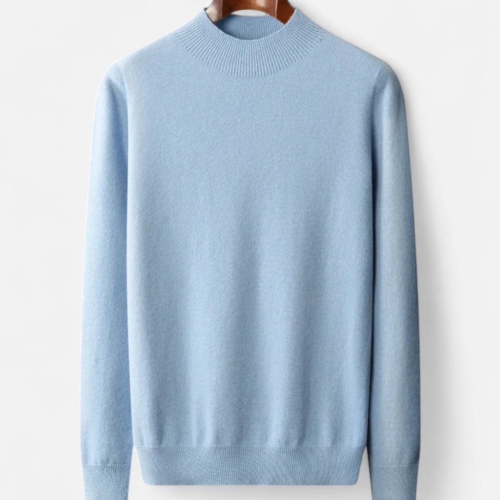 Men's Pure Wool Half Turtleneck Knit Pullover
