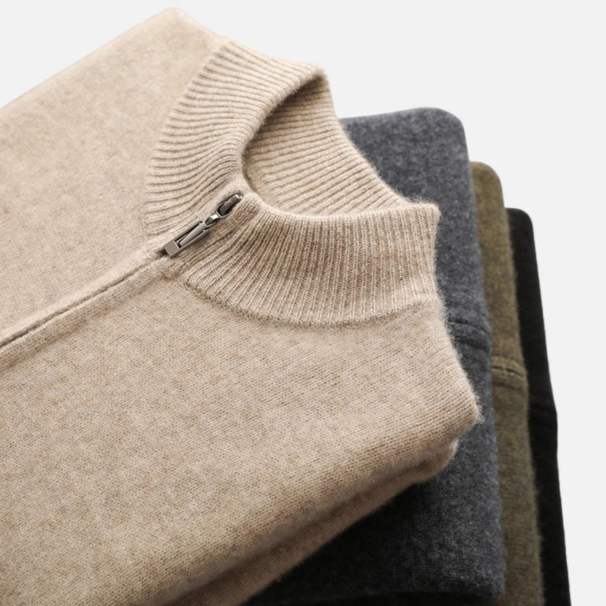 Men's Merino Full-Zip Stand Collar Knit Jacket