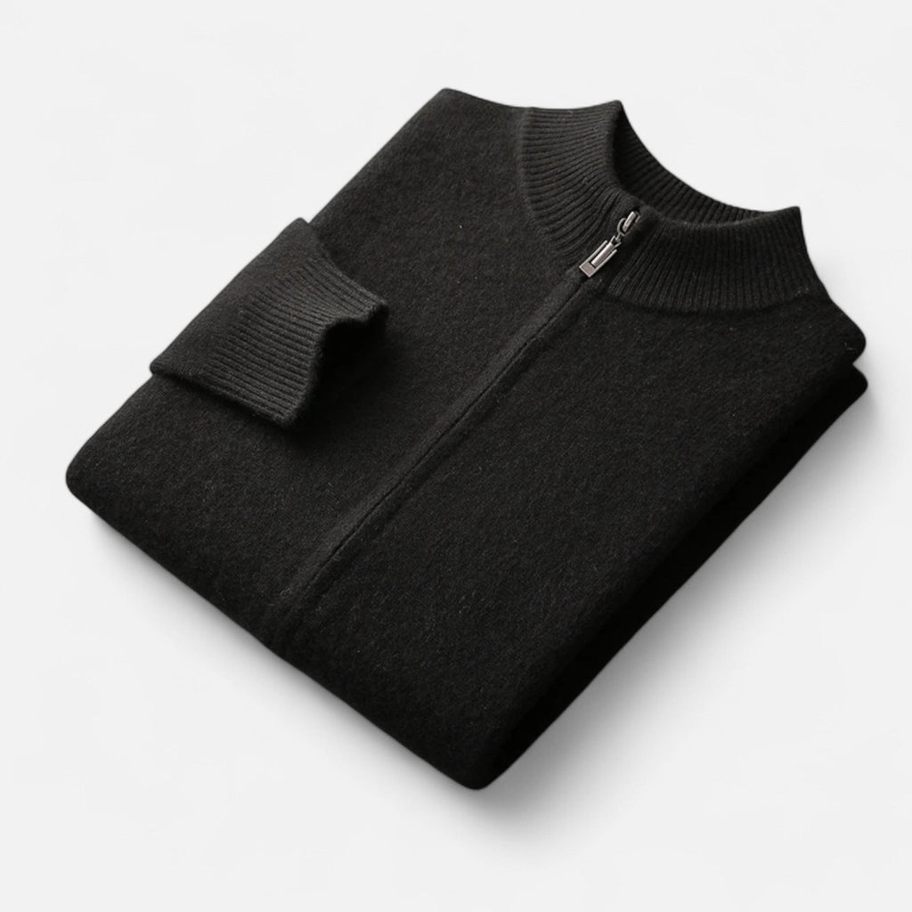 Men's Merino Full-Zip Stand Collar Knit Jacket