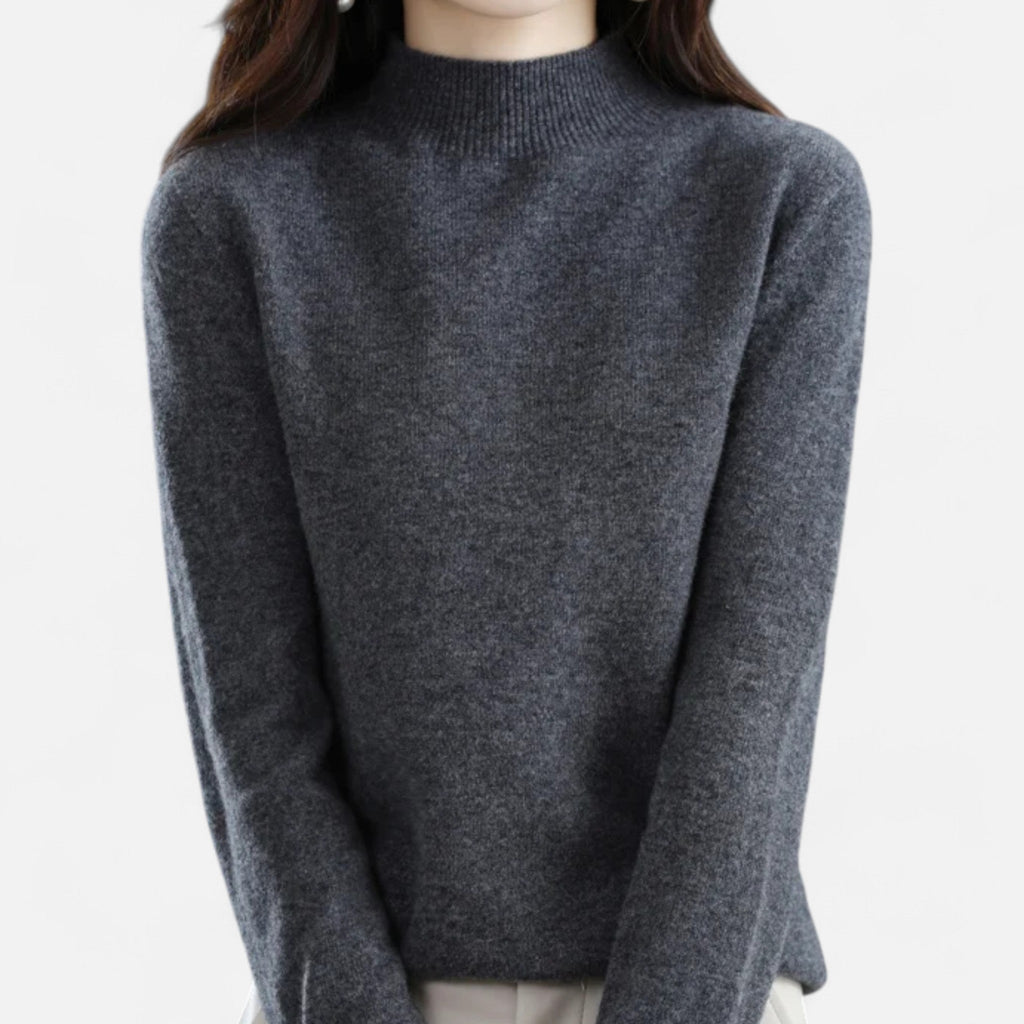 Women's Elegant Half-Neck Pure Wool Knit Pullover