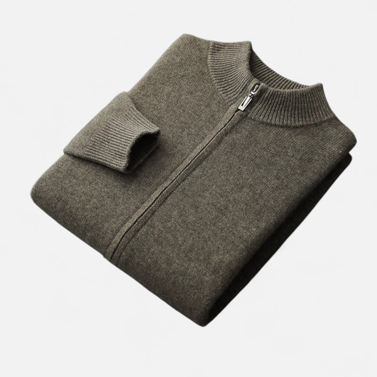 Men's Merino Full-Zip Stand Collar Knit Jacket