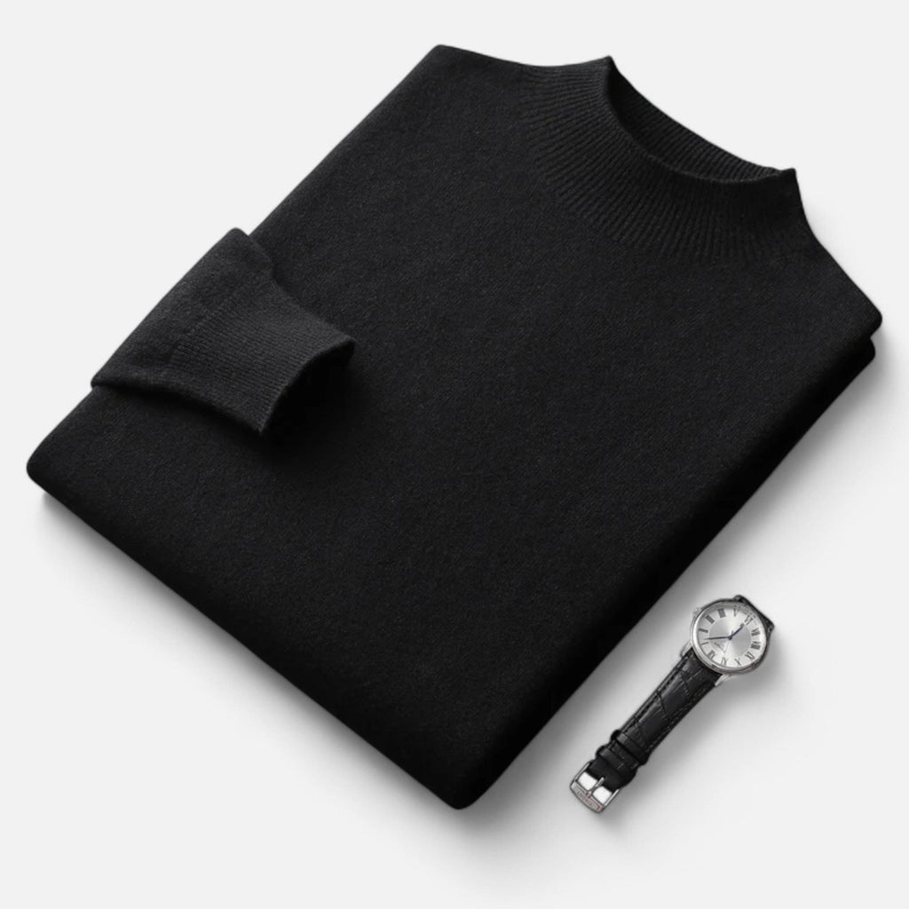 Men's Pure Wool Half Turtleneck Knit Pullover