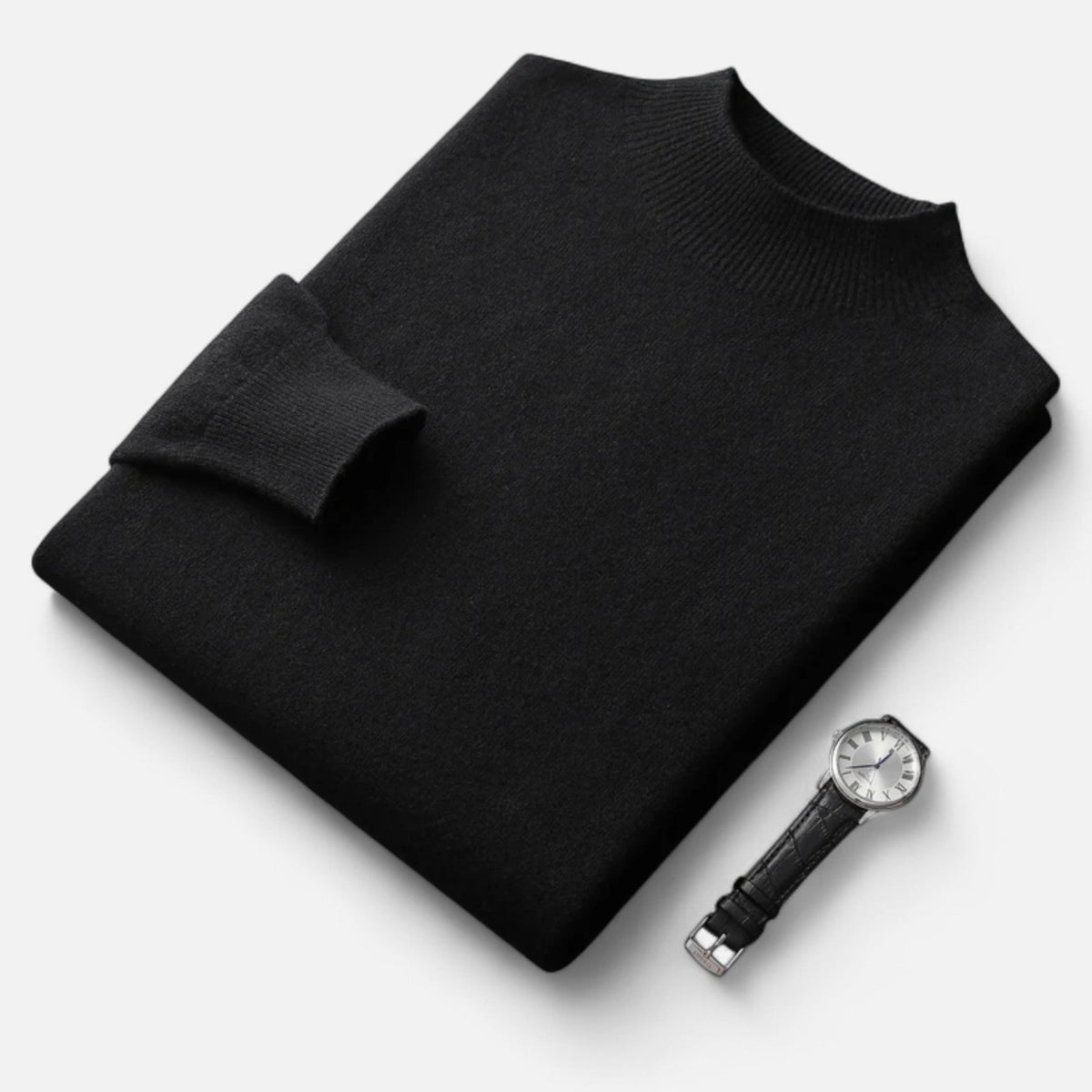 Men's Pure Wool Half Turtleneck Knit Pullover