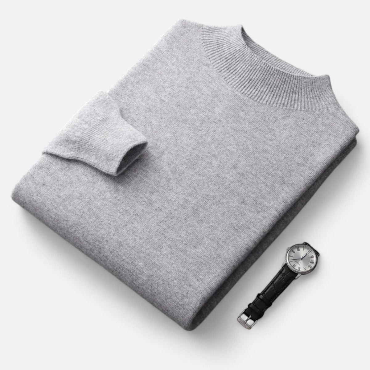 Men's Pure Wool Half Turtleneck Knit Pullover