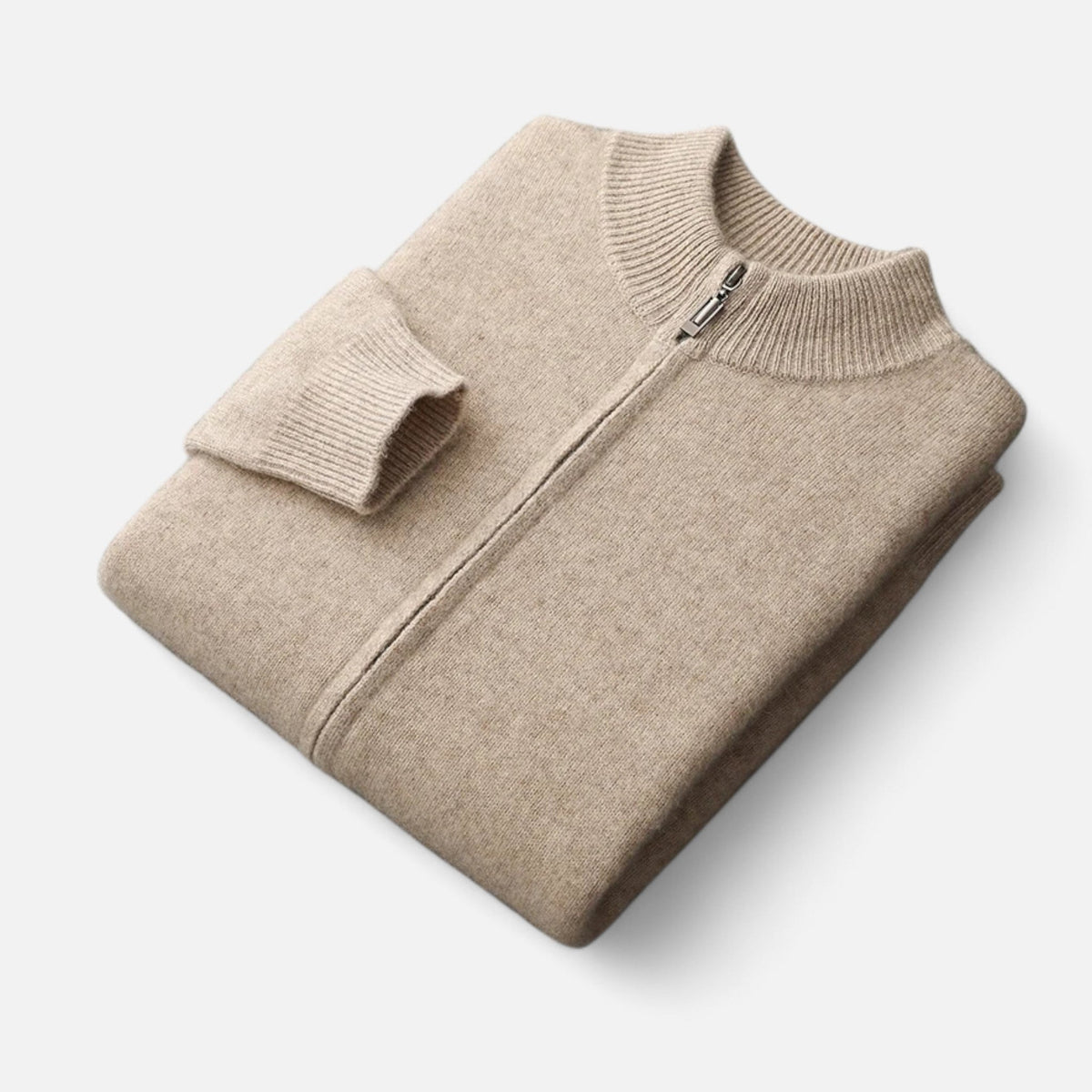 Men's Merino Full-Zip Stand Collar Knit Jacket