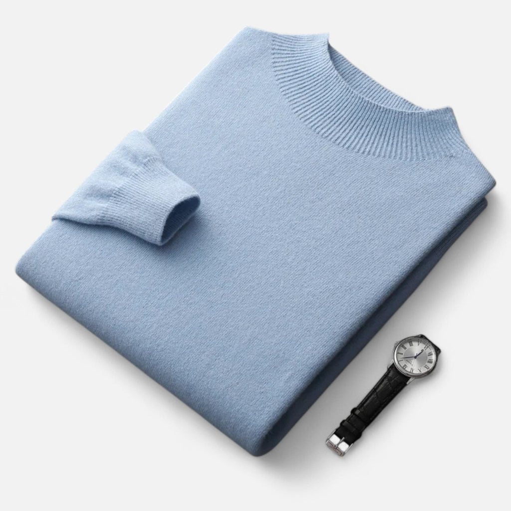 Men's Pure Wool Half Turtleneck Knit Pullover