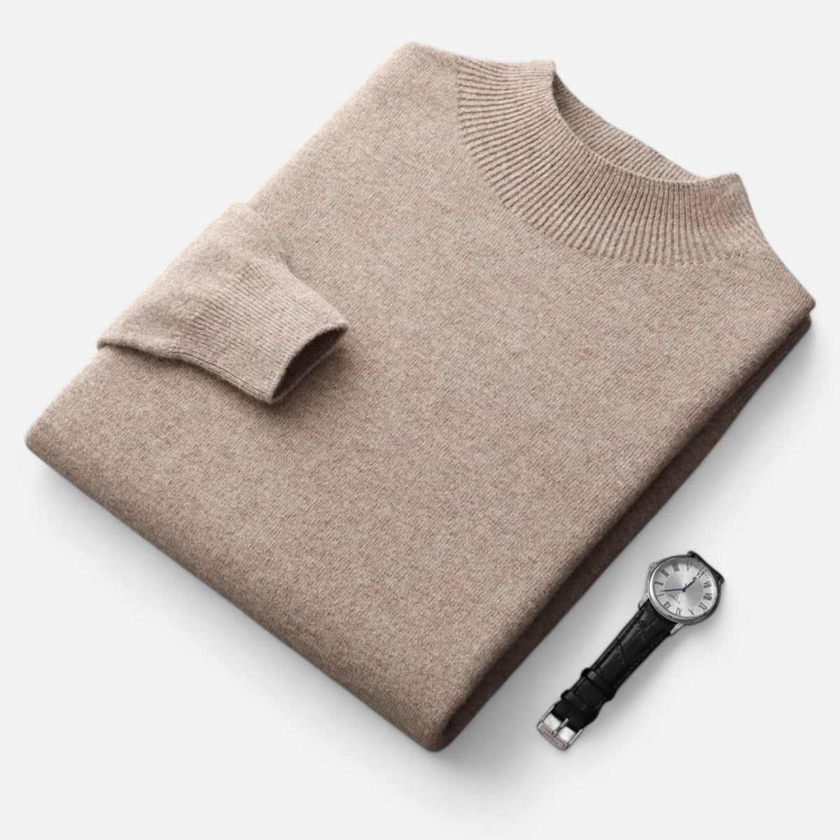 Men's Pure Wool Half Turtleneck Knit Pullover