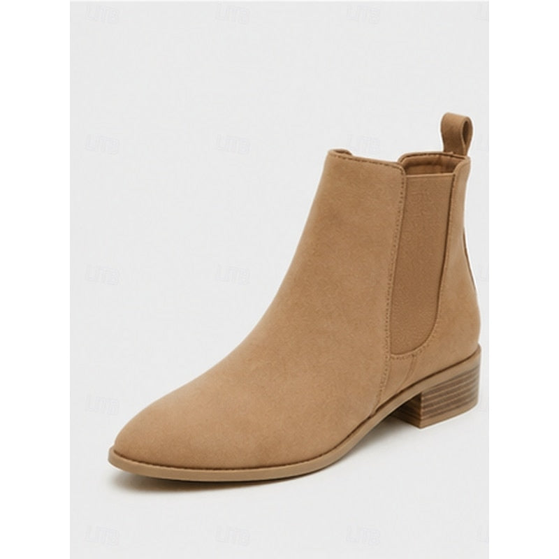 Women's Side Zip Pointed Toe Low Heel Ankle Booties