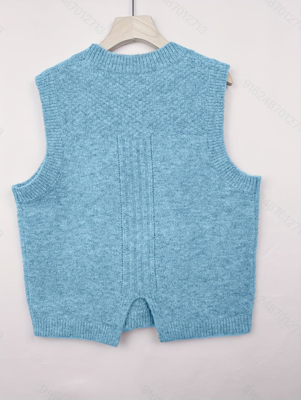 Women's Round Neck Cable Knit Sleeveless Layering Vest