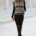 Women's Zip Front Patterned Gilet