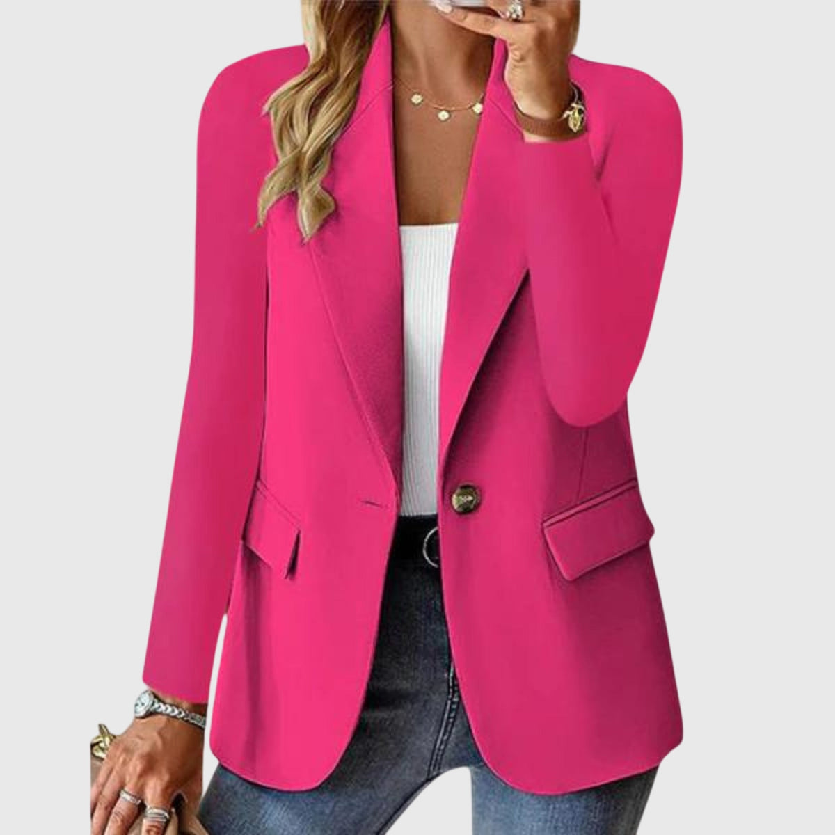 Women's Formal Structured Tailored Jacket for Work