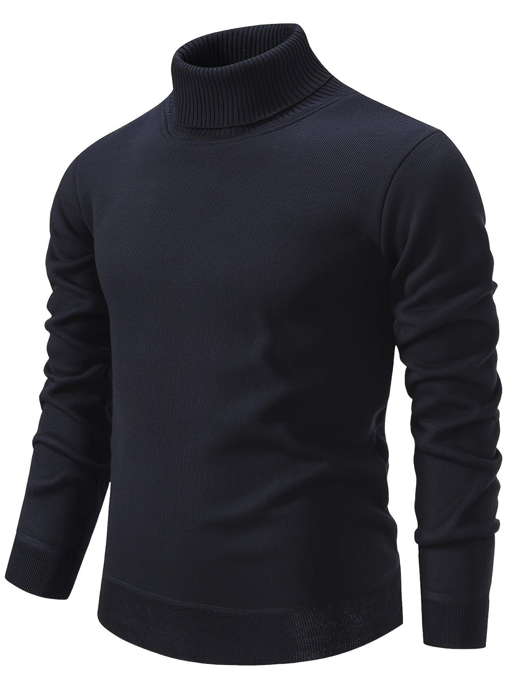 Men's Soft Lined Roll Neck Knit Sweater