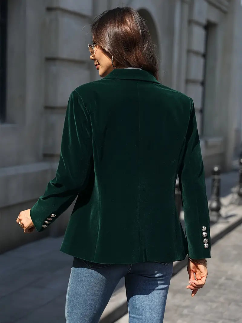 Women's Velvet Draped Soft Tailored Jacket