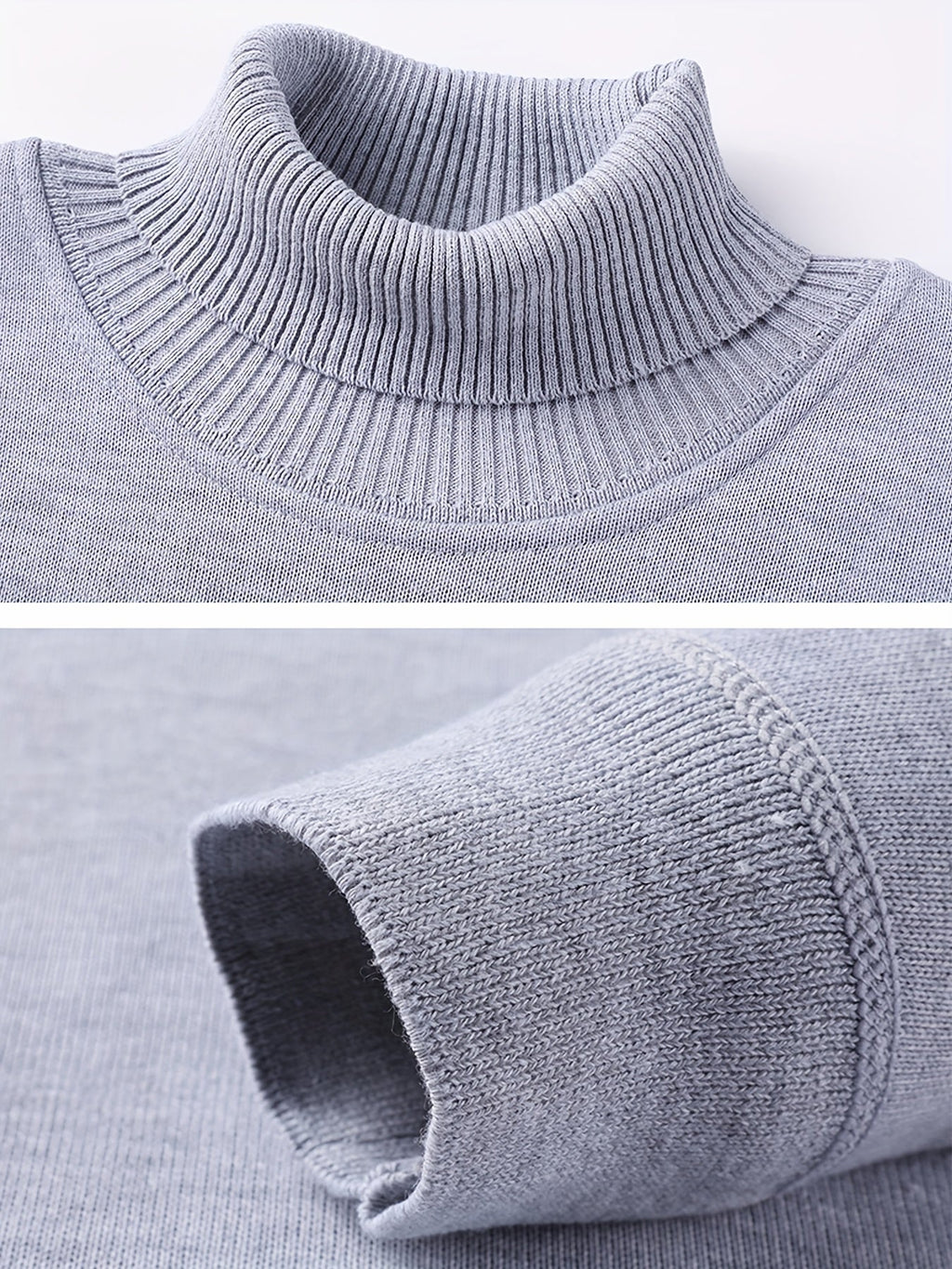 Men's Soft Lined Roll Neck Knit Sweater
