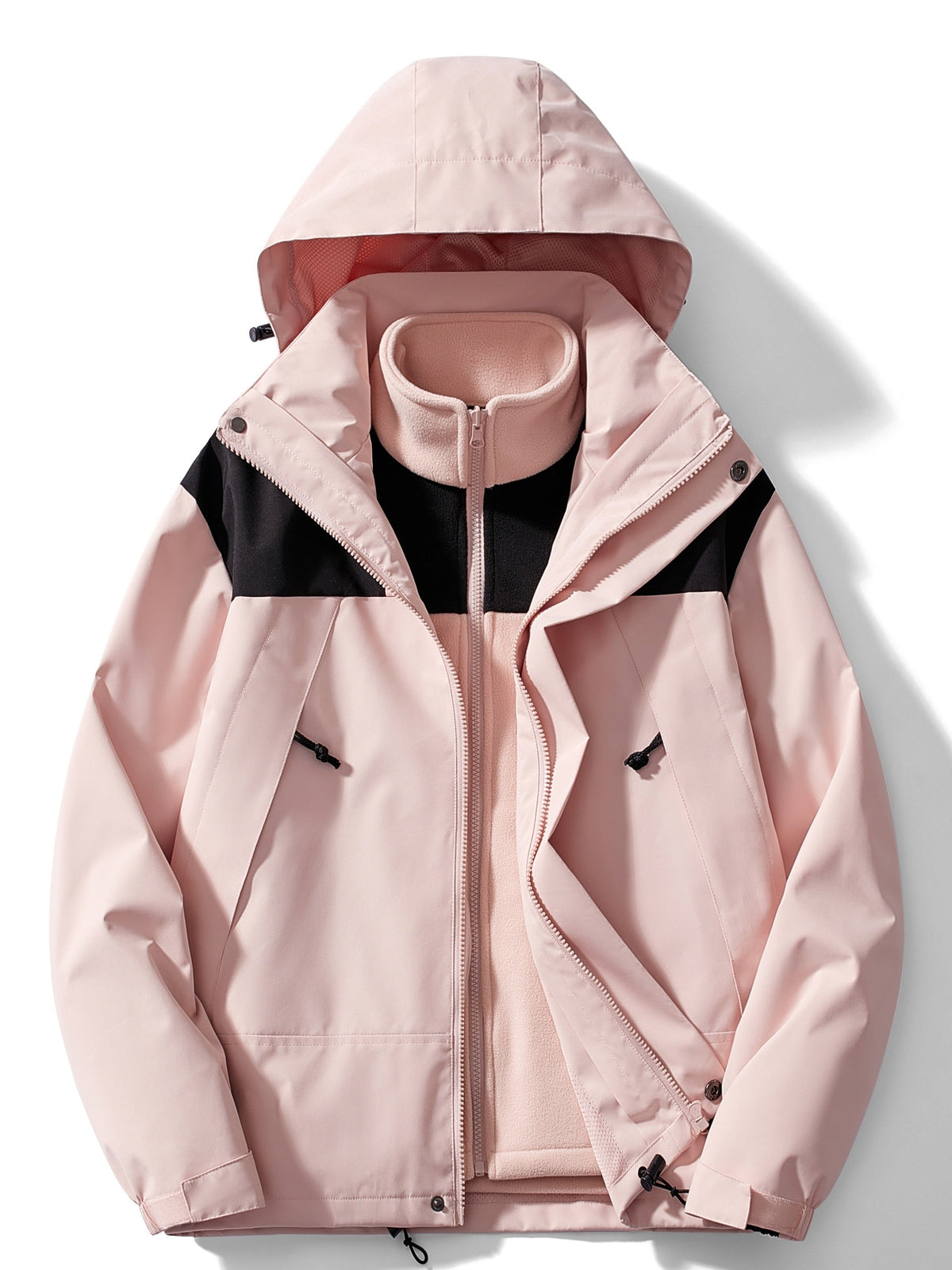 Men's Hooded Three-in-One Jacket with Detachable Liner