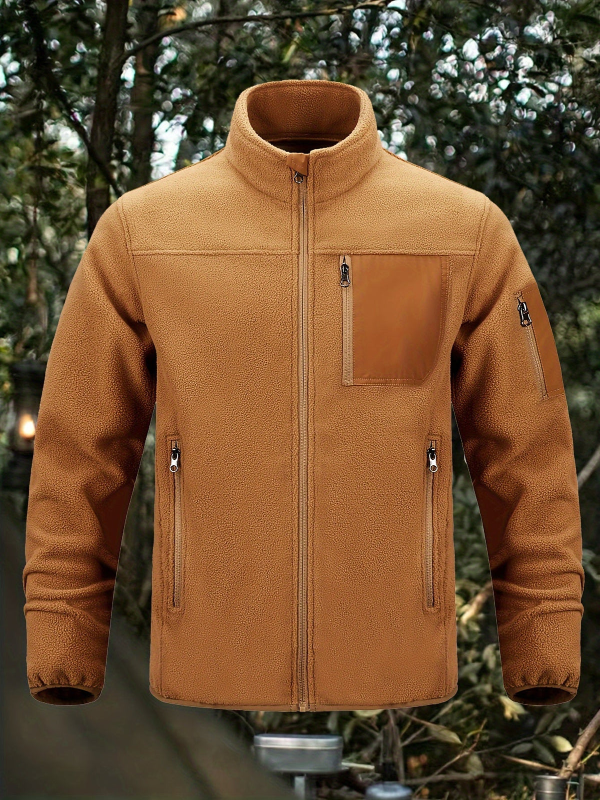 Men's Stand Collar Full-Zip Rugged Outdoor Jacket