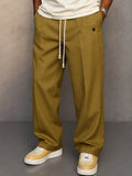 Men's Straight-Leg Tailored Drawstring Waist Pants