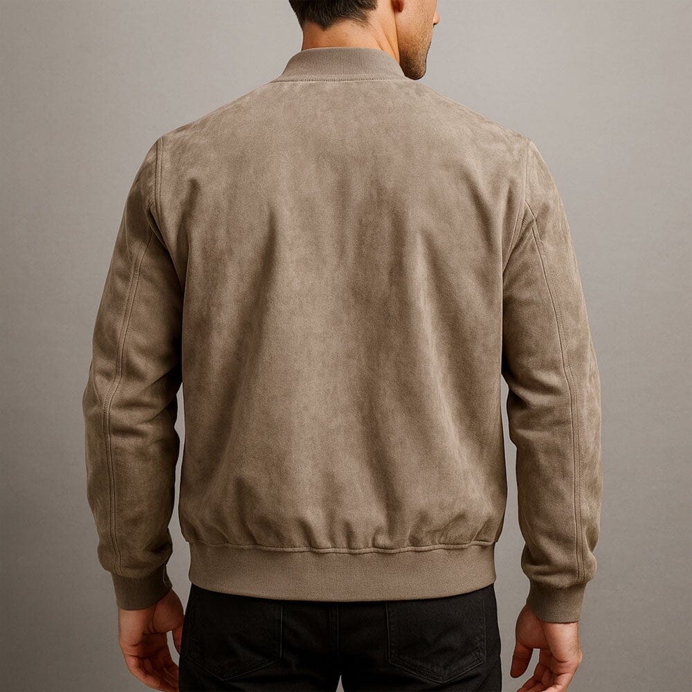 Men's Slim-Cut Suede Flight Jacket for Everyday Wear