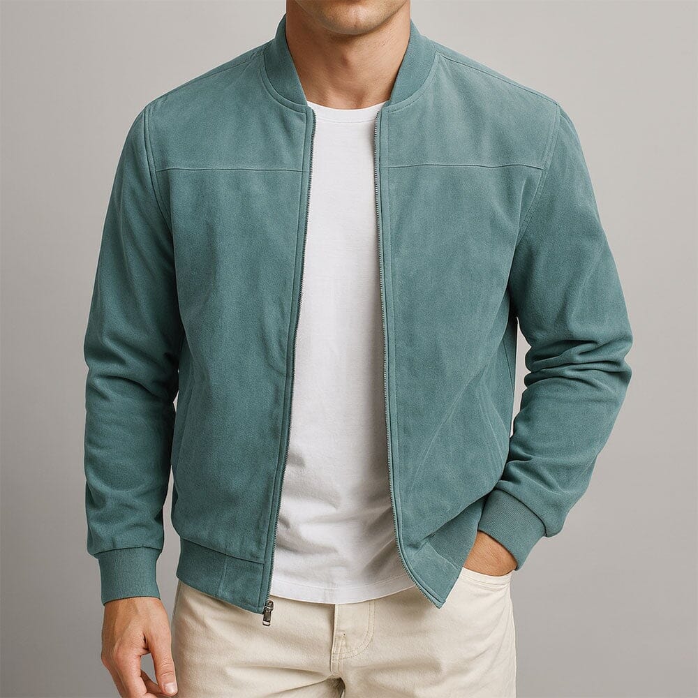 Men's Slim-Cut Suede Flight Jacket for Everyday Wear